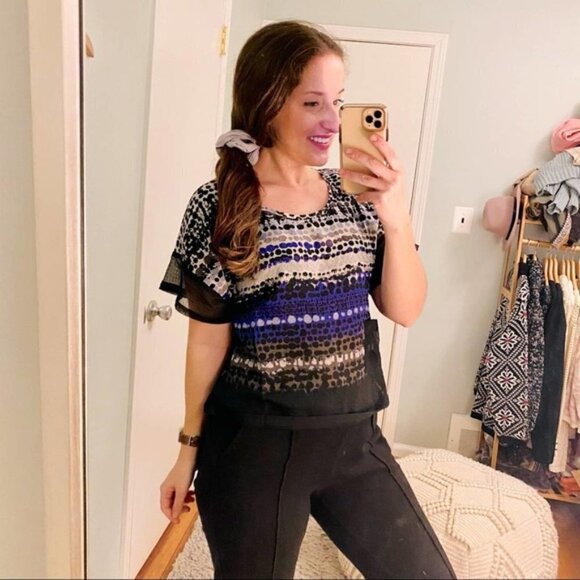 REVOLVE New Line & Dot Patterned Top S - Picture 2 of 7